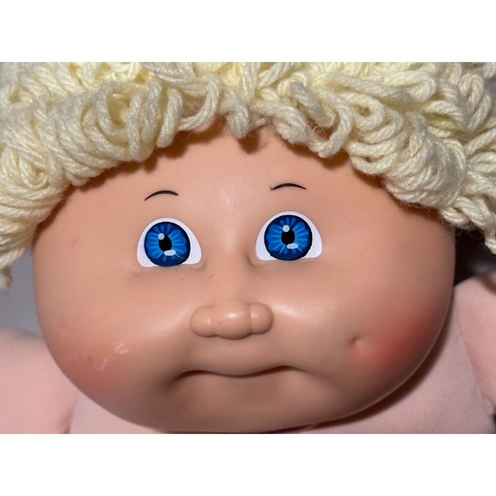 CPK Girl Doll Lemon Loops Hair Large Blue Eyes Left Dimple Undressed "78 Easter
